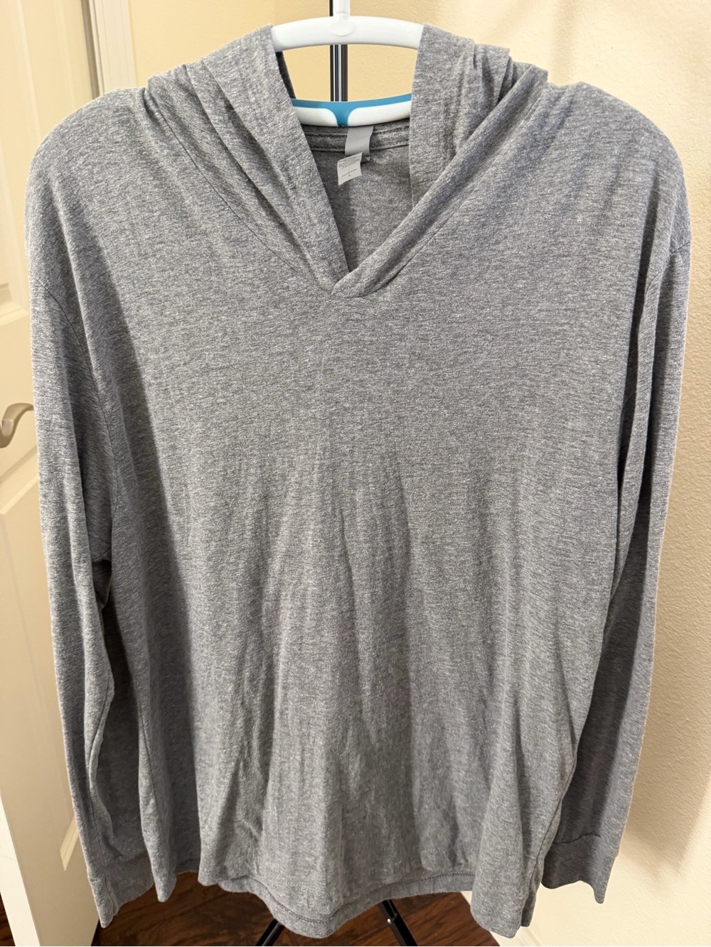 Next Level Apparel Gray Lightweight Hooded Long Sleeve Shirt